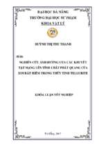 Nghiên cứu ảnh hưởng của các khuyết tật mạng lên tính chất phát quang của ion đất hiếm trong thủy tinh tellurite