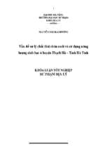 Vấn đề xử lý chất thải chăn nuôi và sử dụng năng lượng sinh học ở huyện thạch hà – tỉnh hà tĩnh.