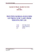 Phân tích, đánh giá hàm lượng sắt trong nước và bùn trầm tích ở sông phú lộc.