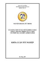 Xây dựng một số bài thí nghiệm cơ học thuộc chương trình vật lý thpt với thiết bị cảm biến addestation