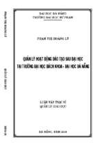 Quản lý hoạt động đào tạo sau đại học tại trường đại học bách khoa   đại học đà nẵng.