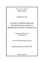 Xây dựng các trường trung học phổ thông đạt chuẩn quốc gia trên địa bàn huyện trà cú tỉnh trà vinh.