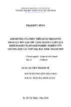 ảnh hưởng của thực tiễn quản trị nguồn nhân lực đến lợi thế cạnh tranh và kết quả kinh doanh của doanh nghiệp trường hợp các vnpt địa bàn tỉnh, thành phố tt