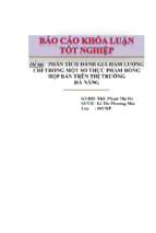 Phân tích đánh giá hàm lượng chì trong một số thực phẩm đóng hộp bán trên thị trường đà nẵng.