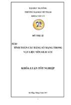 Tính toán các hằng số mạng trong vật liệu nền silicate