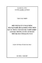 Biện pháp quản lý hoạt động đào tạo nghề cho lao động nông thôn tại các trung tâm giáo dục nghề nghiệp – giáo dục thường xuyên cấp huyện trên địa bàn tỉnh quảng ngãi..