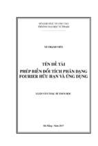 Phép biến đổi tích phân dạng fourier hữu hạn và ứng dụng.