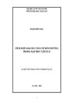 Tích hợp giáo dục bảo vệ môi trường trong dạy học vật lí 12