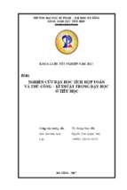 Nghiên cứu dạy học tích hợp toán và thủ công   kĩ thuật trong dạy học ở tiểu học.