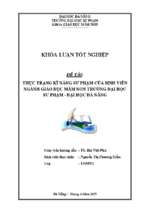 Thực trạng kĩ năng sư phạm của sinh viên ngành giáo dục mầm non trường đại học sư phạm   đại học đà nẵng.