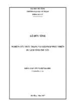 Nghiên cứu thực trạng và giải pháp phát triển du lịch tỉnh phú yên.