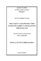 Thực trạng và giải pháp phát triển ngành nông nghiệp của huyện quế sơn tỉnh quảng nam