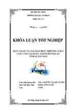 Thực trạng và giải pháp phát triển du lịch ở làng gốm thanh hà, thành phố hội an, tỉnh quảng nam.