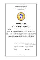 Một số biện pháp rèn luyện năng lực giải các bài toán hợp cho học sinh lớp 4 thông qua dạy học toán ở tiểu học.