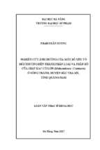 Nghiên cứu ảnh hưởng của một số yếu tố môi trường đến thành phần loài và phân bố của giáp xác cỡ lớn (malacostraca crustacea) ở sông tranh, huyện bắc trà my, tỉnh quảng nam