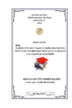 Nghiên cứu thực trạng ô nhiễm môi trường nước vùng ven biển khu kinh tế dung quất và đề xuất các giải pháp giảm thiểu.