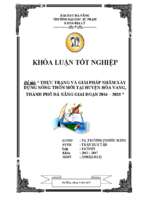 Thực trạng và giải pháp nhằm xây dưng nông thôn mới tại huyện hòa vang, thành phố đà nẵng giai đoạn 2016 2020.