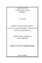 Nghiên cứu sự đa dạng sinh học vườn quốc gia chư mom ray   tỉnh kon tum, một số giải pháp bảo vệ.