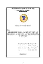 Xây dựng hệ thống câu hỏi kết thúc mở trong một số nội dung dạy học toán lớp 4 ở tiểu học.