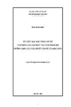 Tổ chức dạy học theo chủ đề “cân bằng của vật rắn” vật lí 10 nhằm bồi dưỡng năng lực giải quyết vấn đề của học sinh