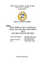 Phát triển tư duy linh hoạt, sáng tạo cho học sinh thông qua dạy học toán ở tiểu học..