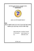 Phát triển năng lực suy luận cho học sinh thông qua dạy học toán ở tiểu học.