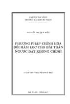 Phương pháp chỉnh hóa bởi hàm lọc cho bài toán ngược đặt không chỉnh.