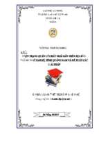 Hiện trạng quản lý chất thải rắn trên địa bàn thành phố tam kỳ, tỉnh quảng nam và đề xuất các giải pháp.