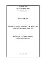 Giáo dục kỹ năng tự nhận thức cho trẻ 5 6 tuổi thông qua hoạt động ngoài trời.