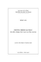Phương trình sai phân tuyến tính cấp cao và ứng dụng...