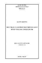 Thực trạng và giải pháp phát triển du lịch ở huyện vĩnh linh, tỉnh quảng trị.