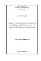 Nghiên cứu hiện trạng và đề xuất giải pháp phát triển quần thể dừa nước tại xã tam nghĩa, huyện núi thành, tỉnh quảng nam.