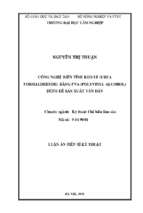 Công nghệ biến tính keo uf (urea formaldehyde) bằng pva (polyvinyl alcohol) dùng để sản xuất ván dán. (study on modification of the urea formaldehyde (uf)