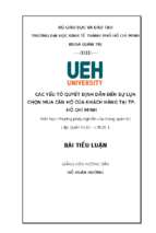 Các yếu tố quyết định dẫn đến sự lựa chọn mua căn hộ của khách hàng tại tp. hồ chí minh