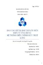 Báo cáo đề tài bài tập lớn môn điện tử ứng dụng hệ thống điều chỉnh mực chất lỏng