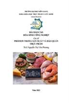 Protein trong sản xuất và bảo quản thực phẩm