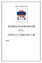 Kế hoạch kinh doanh của công ty tnhh mtv lsp