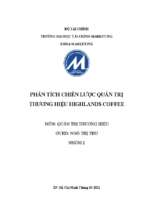 Phân tích chiến lược quản trị thương hiệu highlands coffee