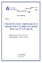 Ứng dụng excel trong quản lý doanh thu của một cửa hàng bán vật tư xây dựng