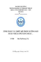 Tính toán và thiết kế phân xưởng sản xuất nhựa upe năng suất