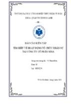 Báo cáo kiến tập tìm hiểu về hoạt động tổ chức nhân sự tại công ty cổ phần misa