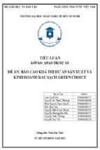 Báo cáo khả thi dự án sản xuất và kinh doanh rau sạch green choice