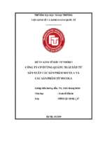 Dự án kinh tế đầu tư nhóm 2 công ty cp đường quảng ngãi đầu tư sản xuất các sản phẩm socola và các sản phẩm từ socola