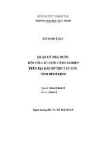 Quản lý nhà nước đối với các cụm công nghiệp trên địa bàn huyện tây sơn, tỉnh bình định