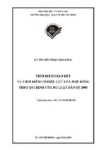 Thời điểm giao kết và thời điểm có hiệu lực của hợp đồng theo qui định của bộ luật dân sự 2005_55