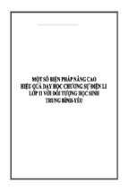 Một số biện pháp nâng cao hiệu quả dạy học chương sự điện li lớp 11 với đối tượng học sinh trung bình yếu 50