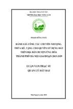 Ðánh giá công tác chuyển nhượng, thừa kế, tặng cho quyền sử dụng đất trên địa bàn huyện ứng hòa, thành phố hà nội, giai đoạn 2015   2019