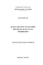 Quản lý nhà nước về lâm nghiệp trên địa bàn huyện an lão, tỉnh bình định