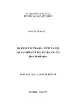 Quản lý chi trả bảo hiểm xã hội tại bảo hiểm xã hội huyện an lão, tỉnh bình định