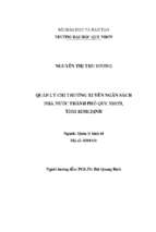 Quản lý chi thường xuyên ngân sách nhà nước thành phố quy nhơn, tỉnh bình định